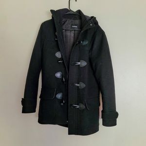 Mens small black wool Express coat